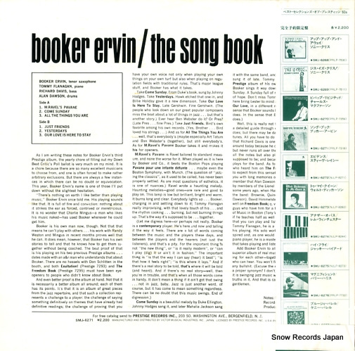 ERVIN, BOOKER the song book SMJ-6271