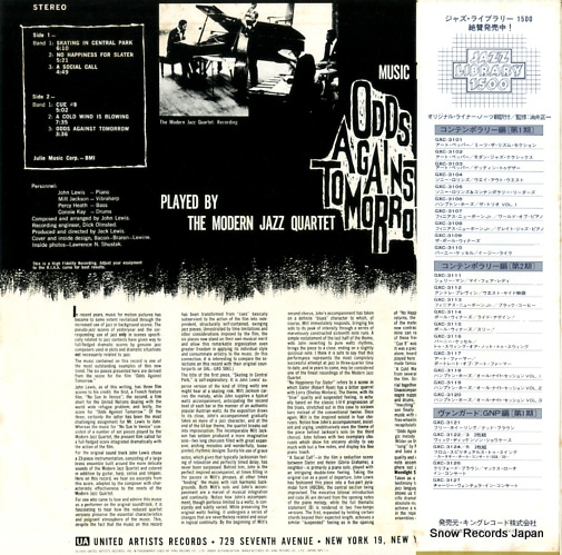 MODERN JAZZ QUARTET, THE odds against tomorrow GXC3136