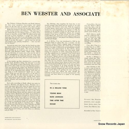 WEBSTER, BEN ben webster and associates MV2515