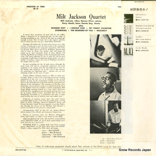 JACKSON, MILT milt jackson quartet SMJ-6597(M)