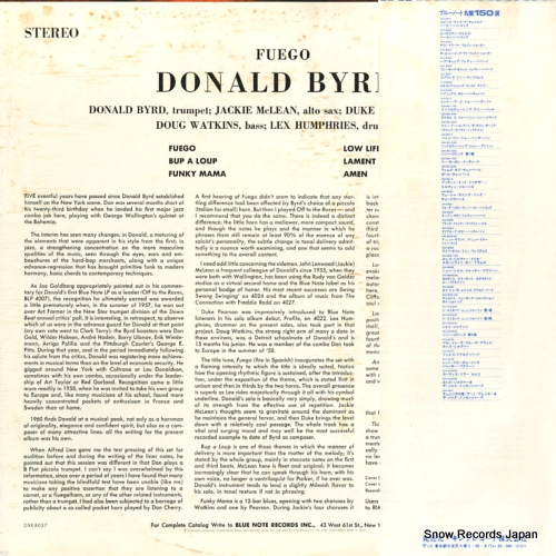 BYRD, DONALD fuego GXK8037