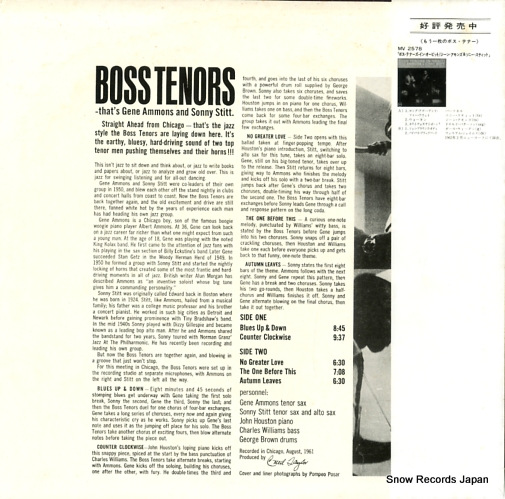 AMMONS, GENE, AND SONNY STITT boss tenors MV2577