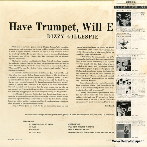 GILLESPIE, DIZZY have trumpet, will excite MV2696
