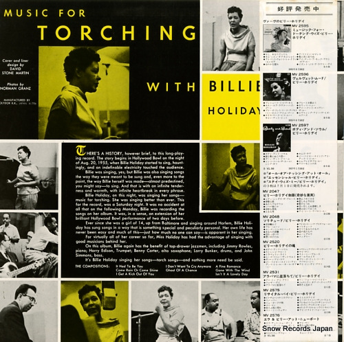 HOLIDAY, BILLIE music for torching with billie holiday MV2595