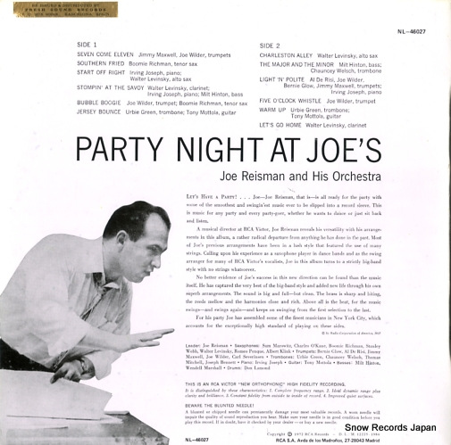 REISMAN, LEO party nighht at joe's NL-46027