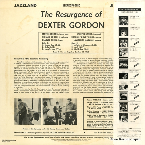 GORDON, DEXTER the resurgence of dexter gordon SMJ-6284
