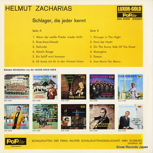 ZACHARIAS, HELMUT schlager, die jeder kennt GOL41009