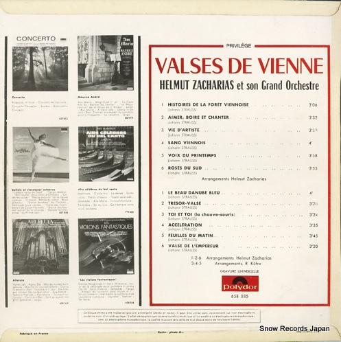 ZACHARIAS, HELMUT valses de vienne 658035