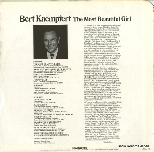 KAEMPFERT, BERT the most beautiful girl MCA-402