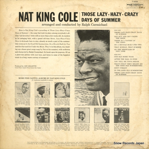 COLE, NAT KING those lazy-hazy-crazy days of summer T1932