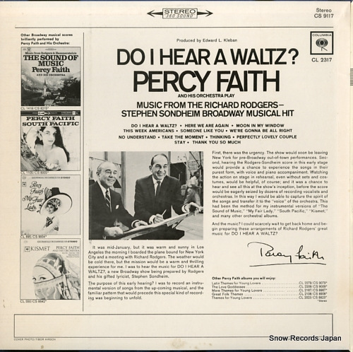 FAITH, PERCY do i hear a waltz? CS9117