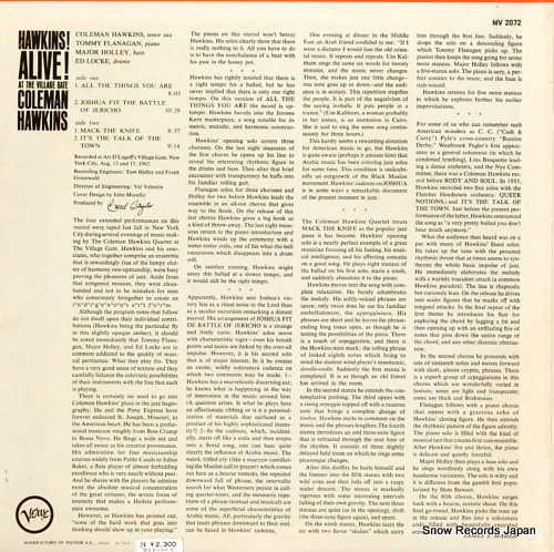 HAWKINS, COLEMAN hawkins! alive! at the village gate MV2072