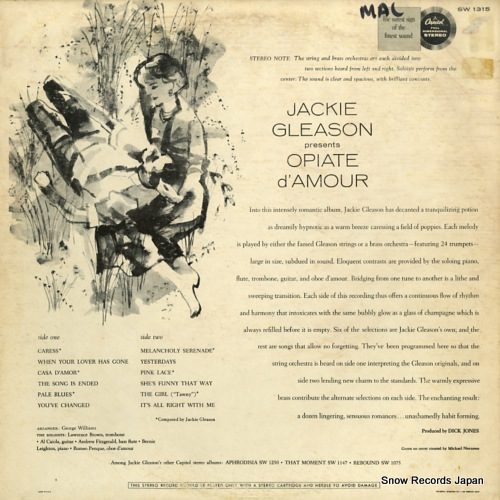GLEASON, JACKIE opiate d'amour SW1315