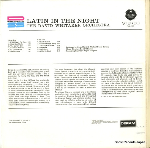 WHITAKER, DAVID latin in the night SML703