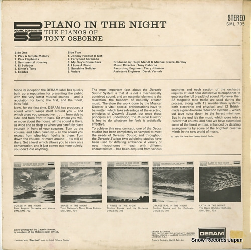 OSBORNE, TONY piano in the night SML705