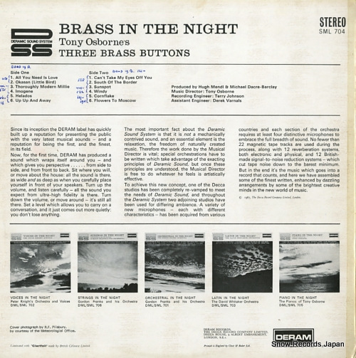 OSBORNE, TONY brass in the night SML704