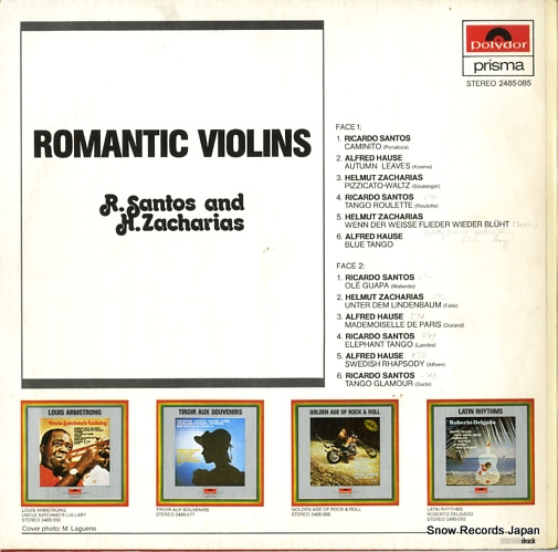 SANTOS, RICARDO, AND HELMUT ZACHARIAS romantic violins 2485085