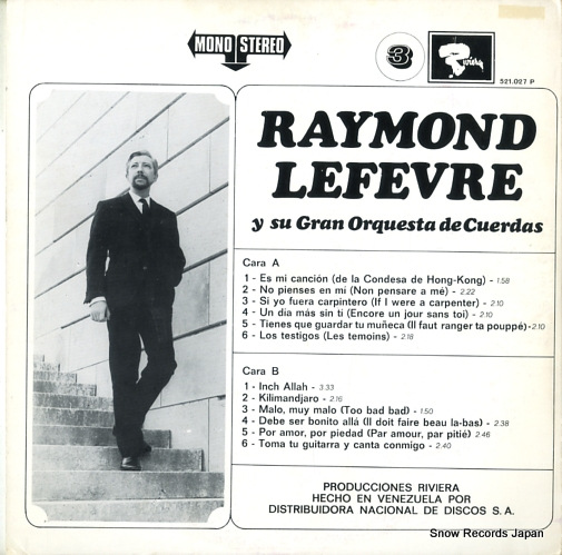 LEFEVRE, RAYMOND y su gran orquesta de cuerdas 3 521.027