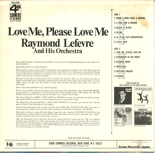 LEFEVRE, RAYMOND love me, please love me FCS-4239