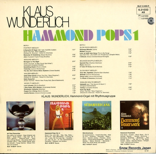 WUNDERLICH, KLAUS hammond pops 1 SLE14466-P