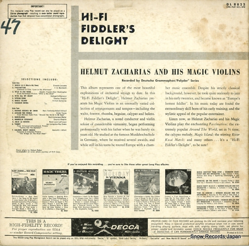 ZACHARIAS, HELMUT hi-fi fiddler's delight DL8822