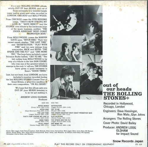 ROLLING STONES, THE out of our heads PS429