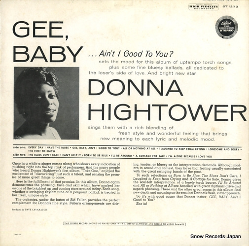 HIGHTOWER, DONNA gee, baby ain't i good to you? ST1273