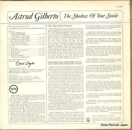 GILBERTO, ASTRUD the shadow of your smile V-8629
