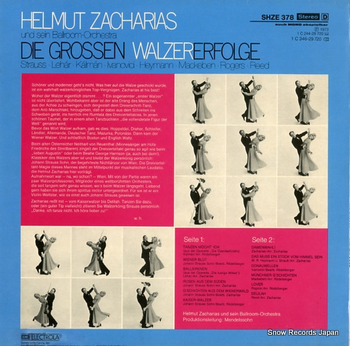 ZACHARIAS, HELMUT die grossen walzererfolge SHZE378