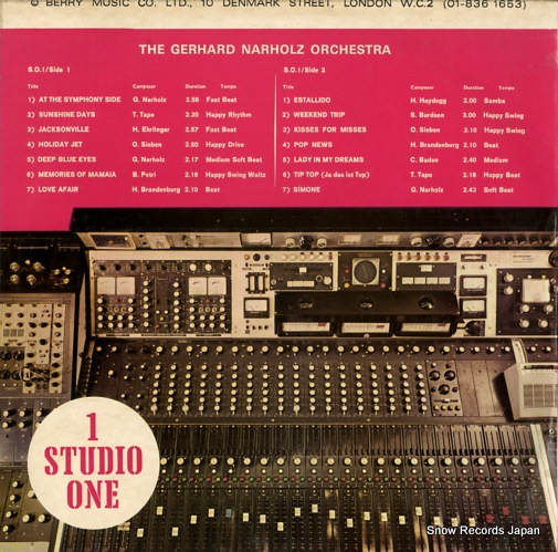GERHARD NARHOLZ ORCHESTRA, THE 1 studio one S.O.1