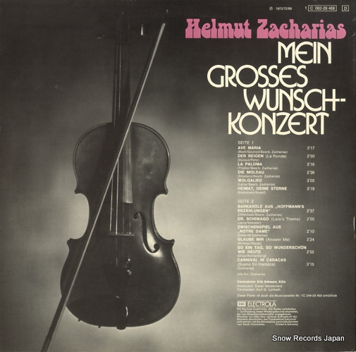 ZACHARIAS, HELMUT mein grosses wunschkonzert 1C062-29469