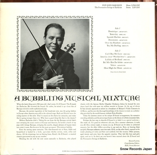 ZACHARIAS, HELMUT pop goes bbaroque LSP-3597