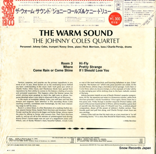 COLES, JOHNNY the warm sound ECPZ-10