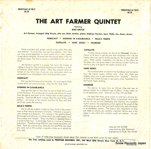 FARMER, ART gig gryce PJ-4-7017