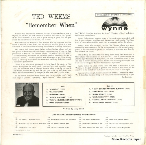 WEEMS, TED remember when? WLPS704