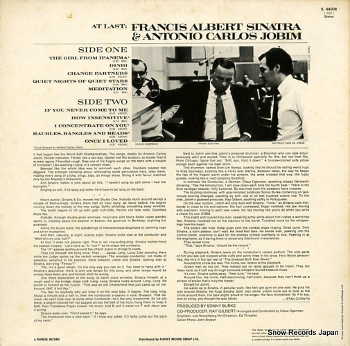 SINATRA, FRANCIS ALBERT, AND ANTONIO CARLOS JOBIM francis albert sinatra & antonio carlos jobim K44008