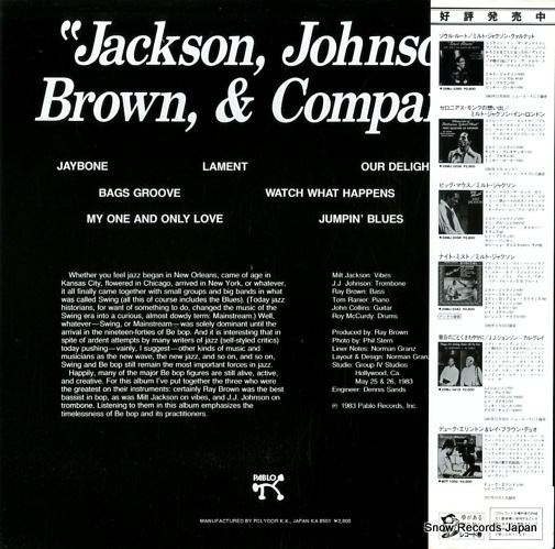 JACKSON, MILT / J.J. JOHNSON brown & company 28MJ3452