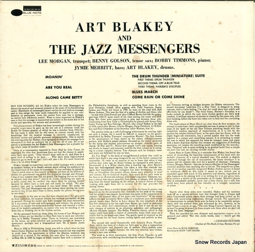 BLAKEY, ART, AND THE JAZZ MESSENGERS moanin' LNJ-80071