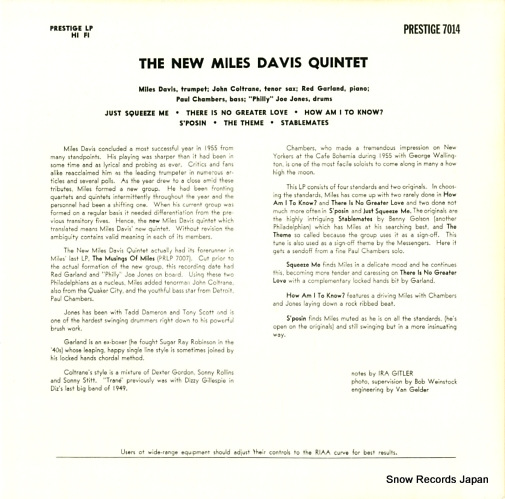 DAVIS, MILES miles PRLP7014