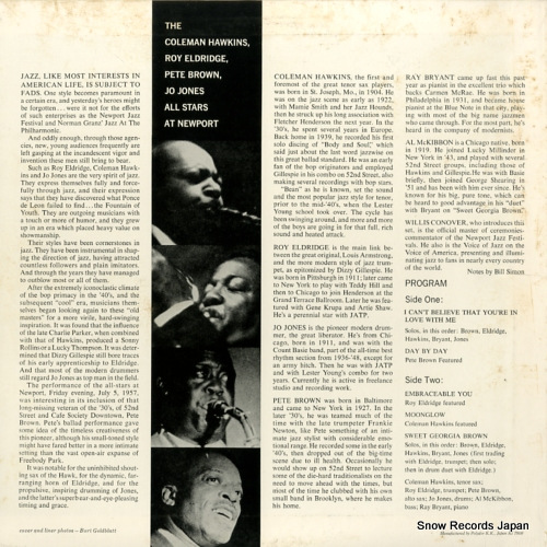 HAWKINS, COLEMAN the coleman hawkins all stars at newport MV2623