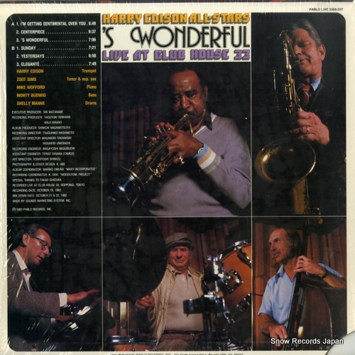 EDISON, HARRY 's wonderful - live at club house 33 2308-237
