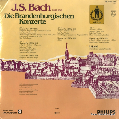 I MUSICI bach; die brandenburgischen konzerte 6747434