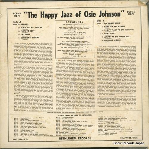 JOHNSON, OSIE the happy jazz of osie johnson BCP66