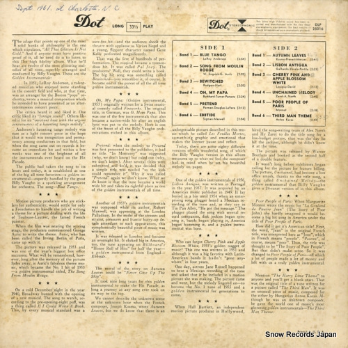 VAUGHN, BILLY the golden instrumentals DLP25016