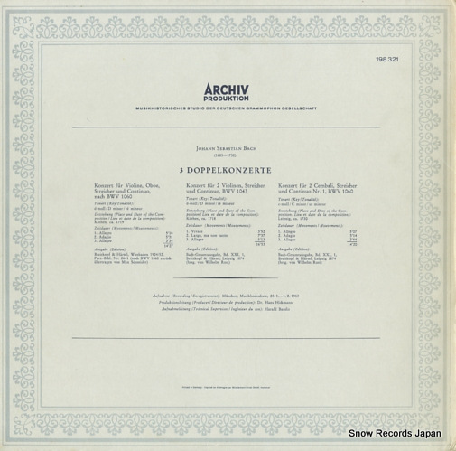 RICHTER, KARL bach; 3 doppelkonzerte 198321