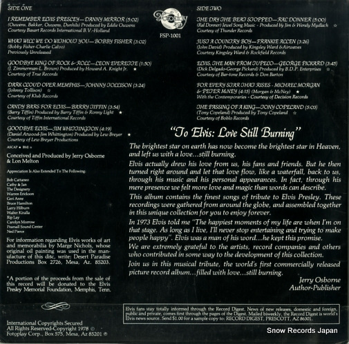 V/A to elvis love still burning FSP-1001