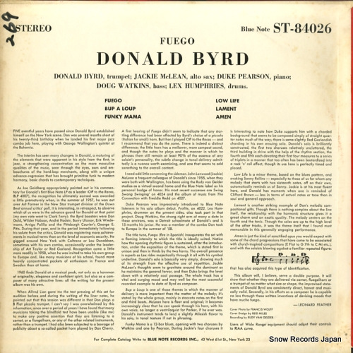 BYRD, DONALD fuego BST-84026