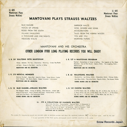 MANTOVANI strauss waltzes LL.685