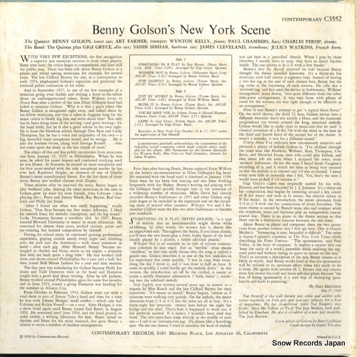 GOLSON, BENNY new york scene C3552