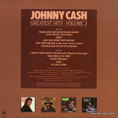 CASH, JOHNNY greatest hits volume 3 KC35637